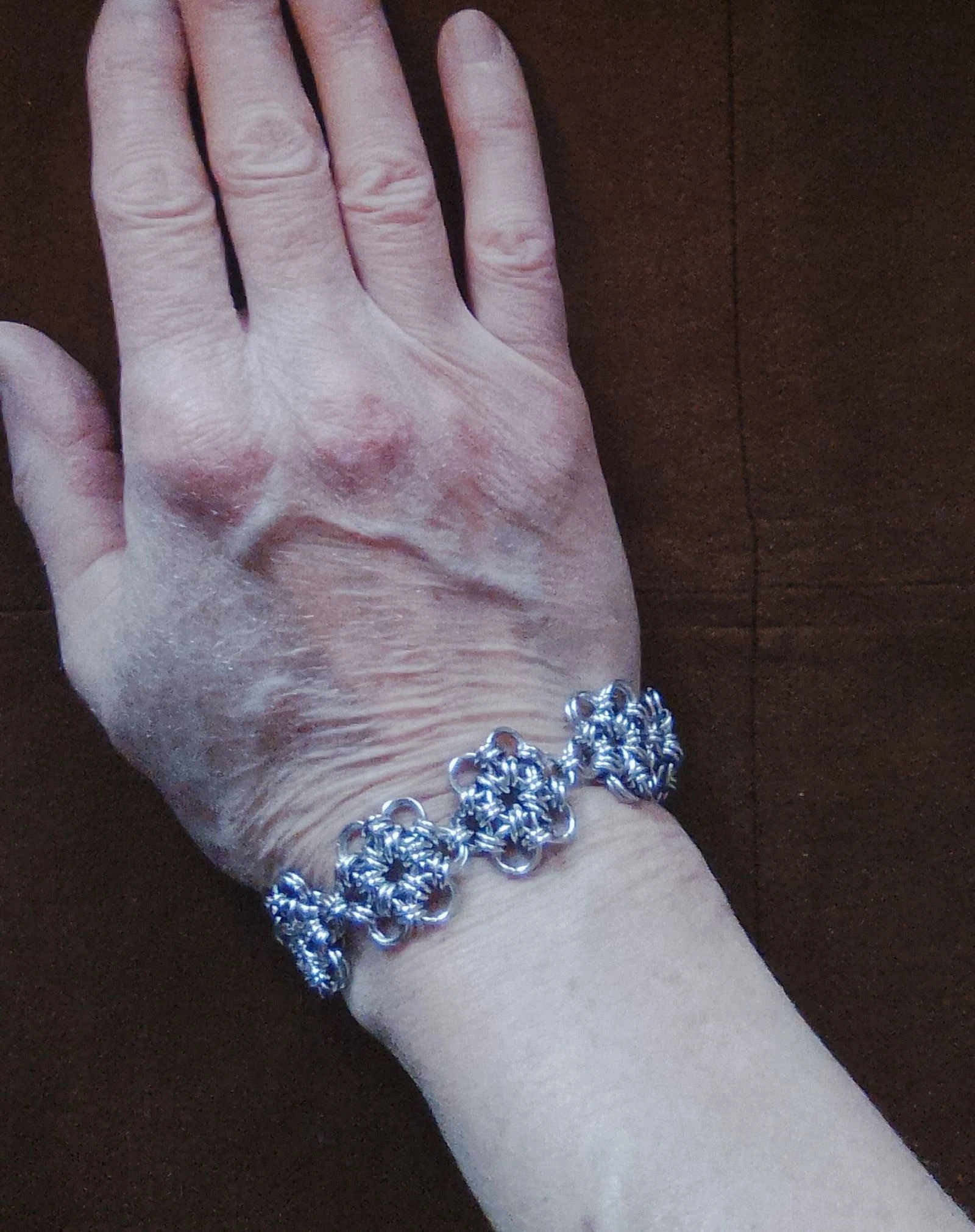 Bracelet "fleurs" chainmail japonais Style gothique 
